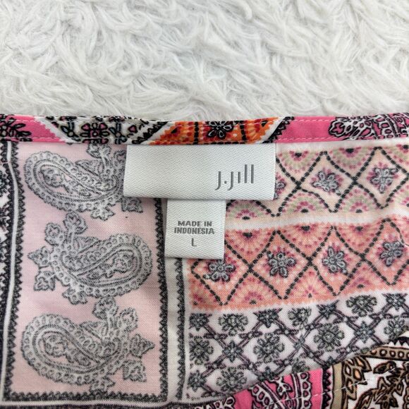 J. Jill Multicolored Paisley Patchwork Sleeveless Tank Blouse Size Large - Picture 3 of 6